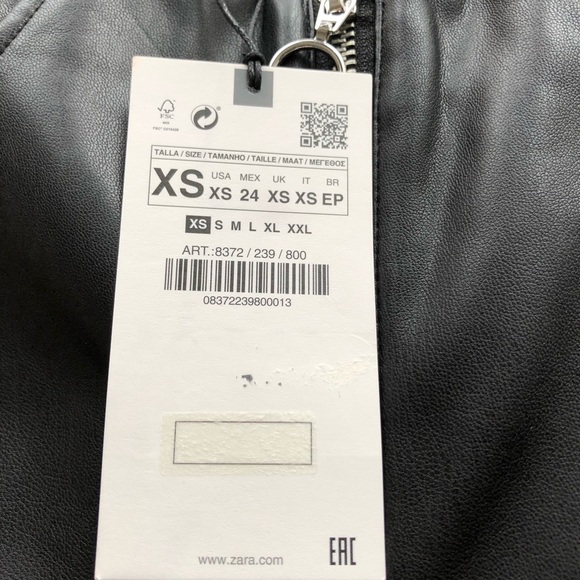 ZARA Black Faux leather Pants-(Sz XS) - Picture 9 of 16